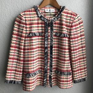 St. John Collection Fringe Knit Blazer